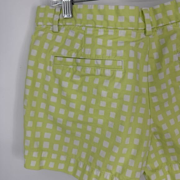 GAP Khaki Shorts Women size 6 Sunkissed Green Gingham 3.5 inseam - Picture 5 of 11